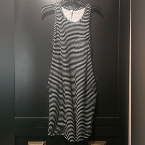 MTS Black and White Striped Midi Dress